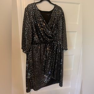 Black and Silver Sequined Dress